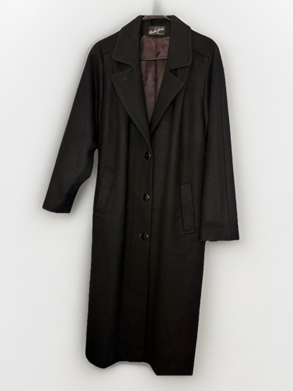 VTG Miss New Yorker Wool Blend Scarf Coat Womens Black USA Made 90s SZ -M